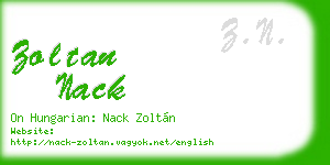 zoltan nack business card